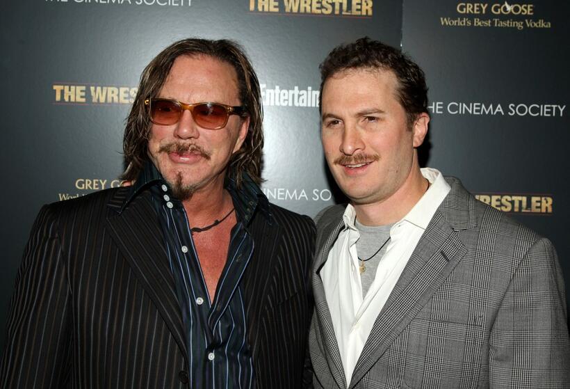 Mickey Rourke and Director Darren Aronofsky at the special screening of "The Wrestler."