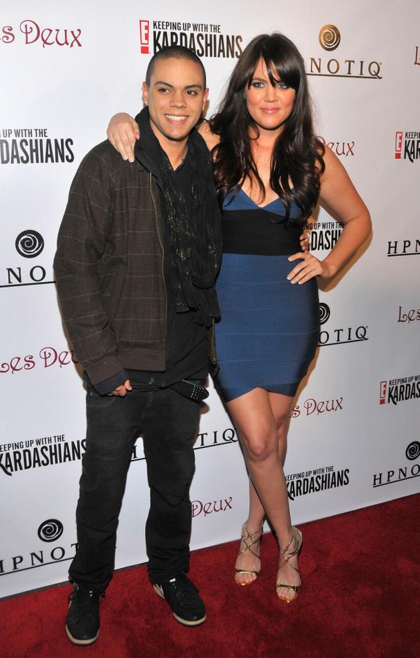 Evan Ross and Khloe Kardashian at the season two launch of "Keeping Up With The Kardashians."