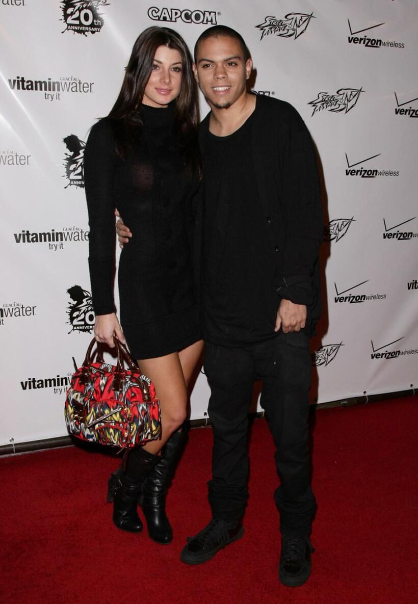 Evan Ross and Guest at the launch party of "Street Fighter IV."