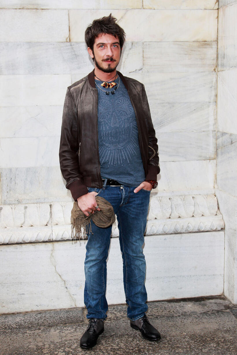 Paolo Ruffini at the Roberto Cavalli Spring/Summer 2013 fashion show as part of Milan Womenswear Fashion Week.