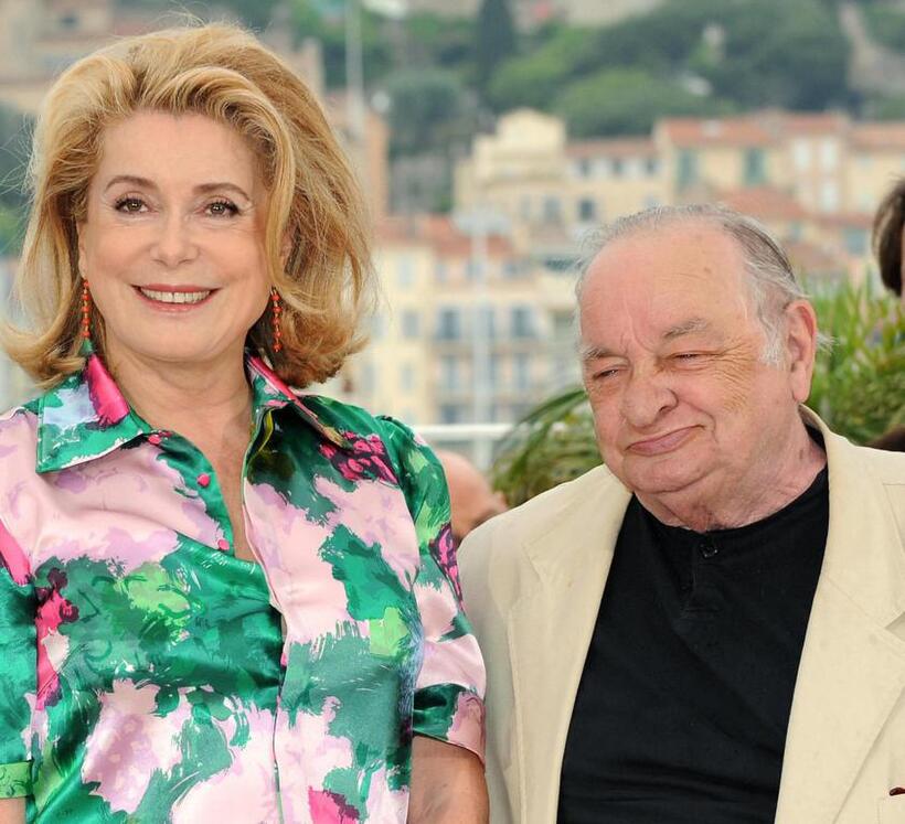 Catherine Deneuve and Jean-Paul Roussillon at the photocall of "A Christmas Tale" during the 61st Cannes International Film Festival.