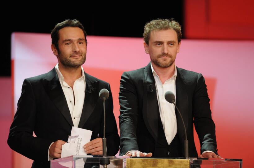 Gilles Lellouche and Jean-Paul Rouve at the Cesar Film Awards 2008.