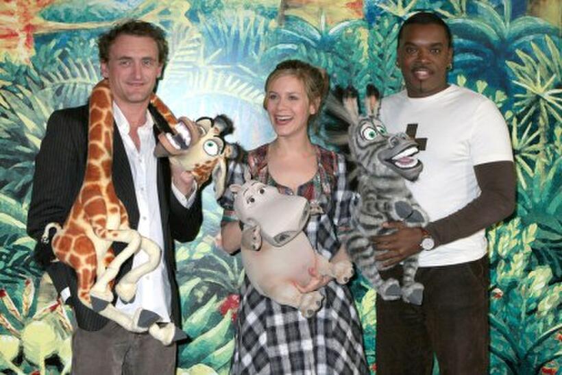 Jean-Paul Rouve, Marina Fois and Anthony Kavanagh at the photocall of "Madagascar."