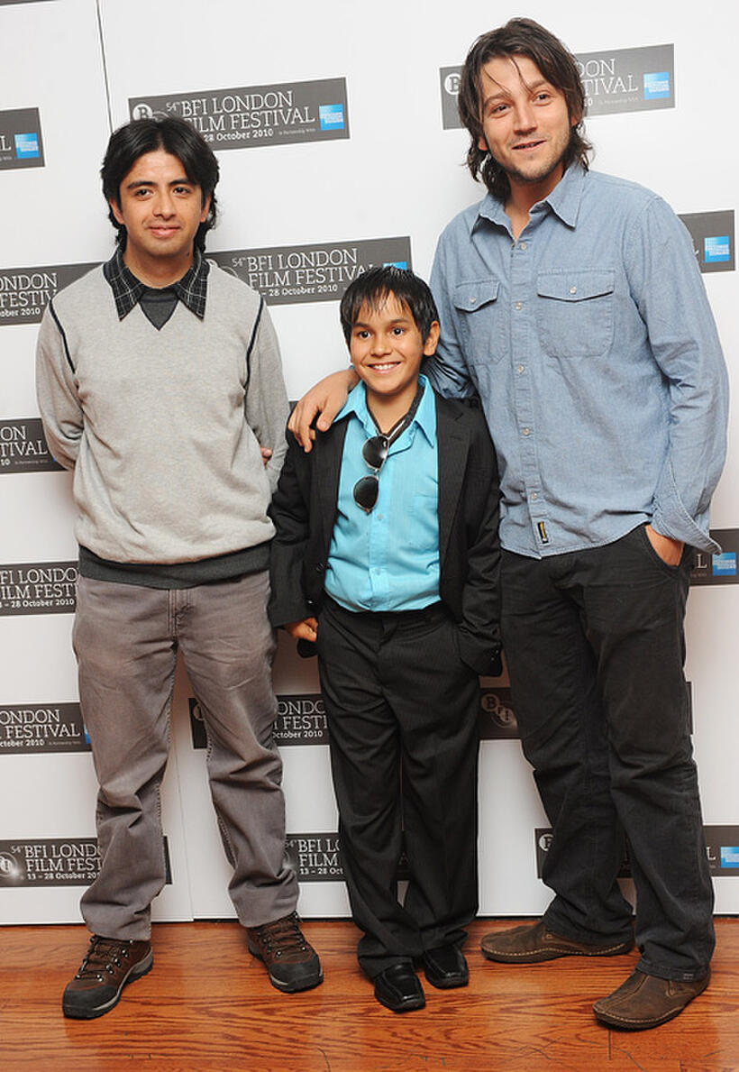 Writer Augusto Mendoza, Christopher Ruiz-Esparza and director Diego Luna at the premiere of "Abel" during the 54th BFI London Film Festival.
