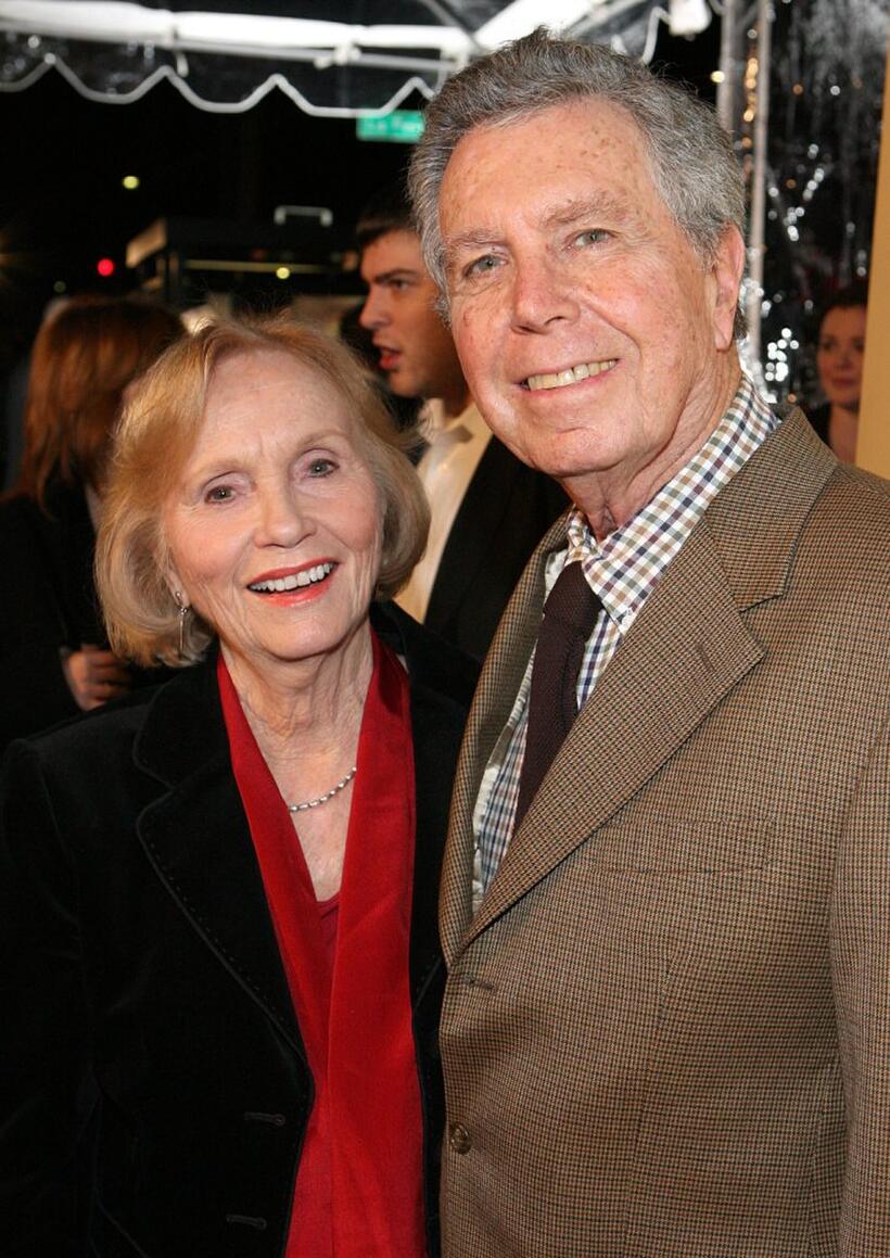 Eva Marie Saint with husband Jeffrey Hayden at the premiere of Focus Features' "Atonement".