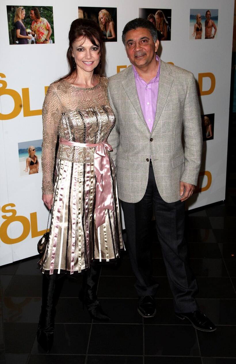 Emma Samms and Guest at the UK premiere of "Fools Gold."