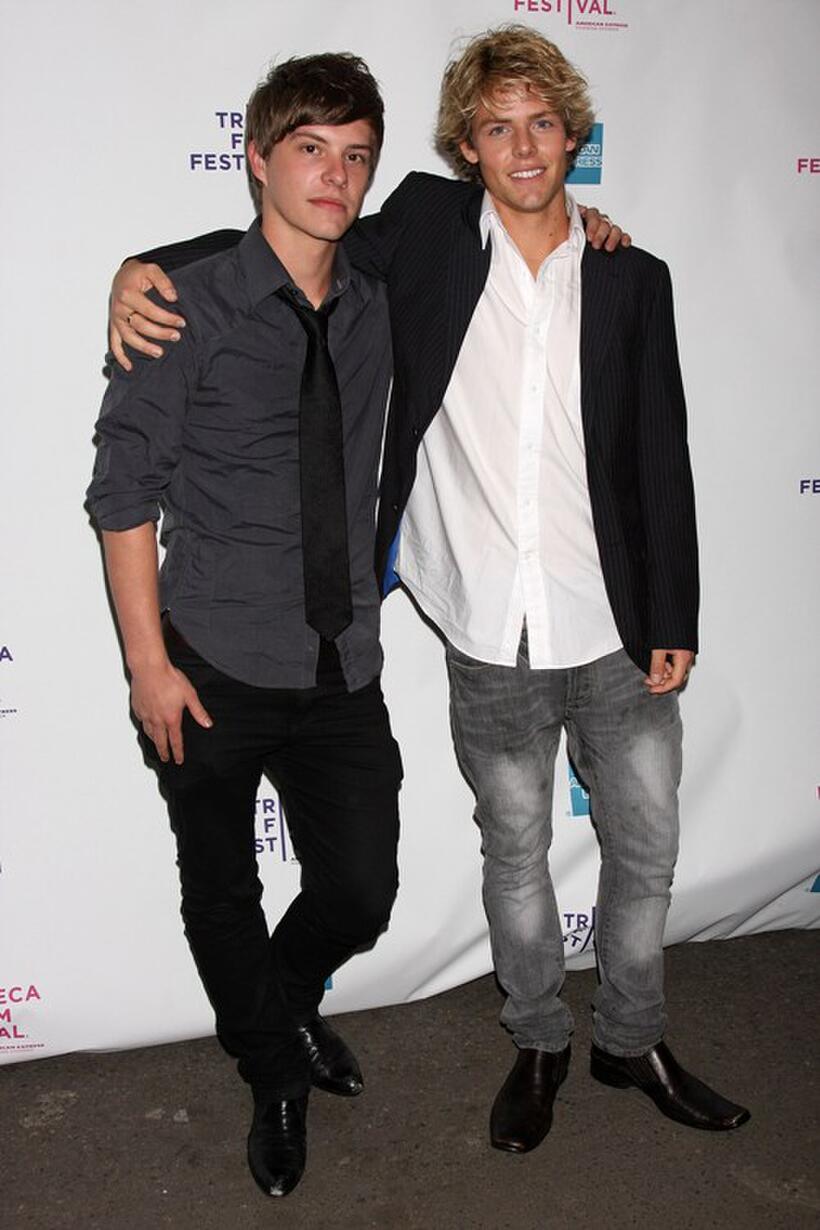 Xavier Samuel and Lachlan Buchanan at the premiere of "Newcastle" during the 2008 Tribeca Film Festival.