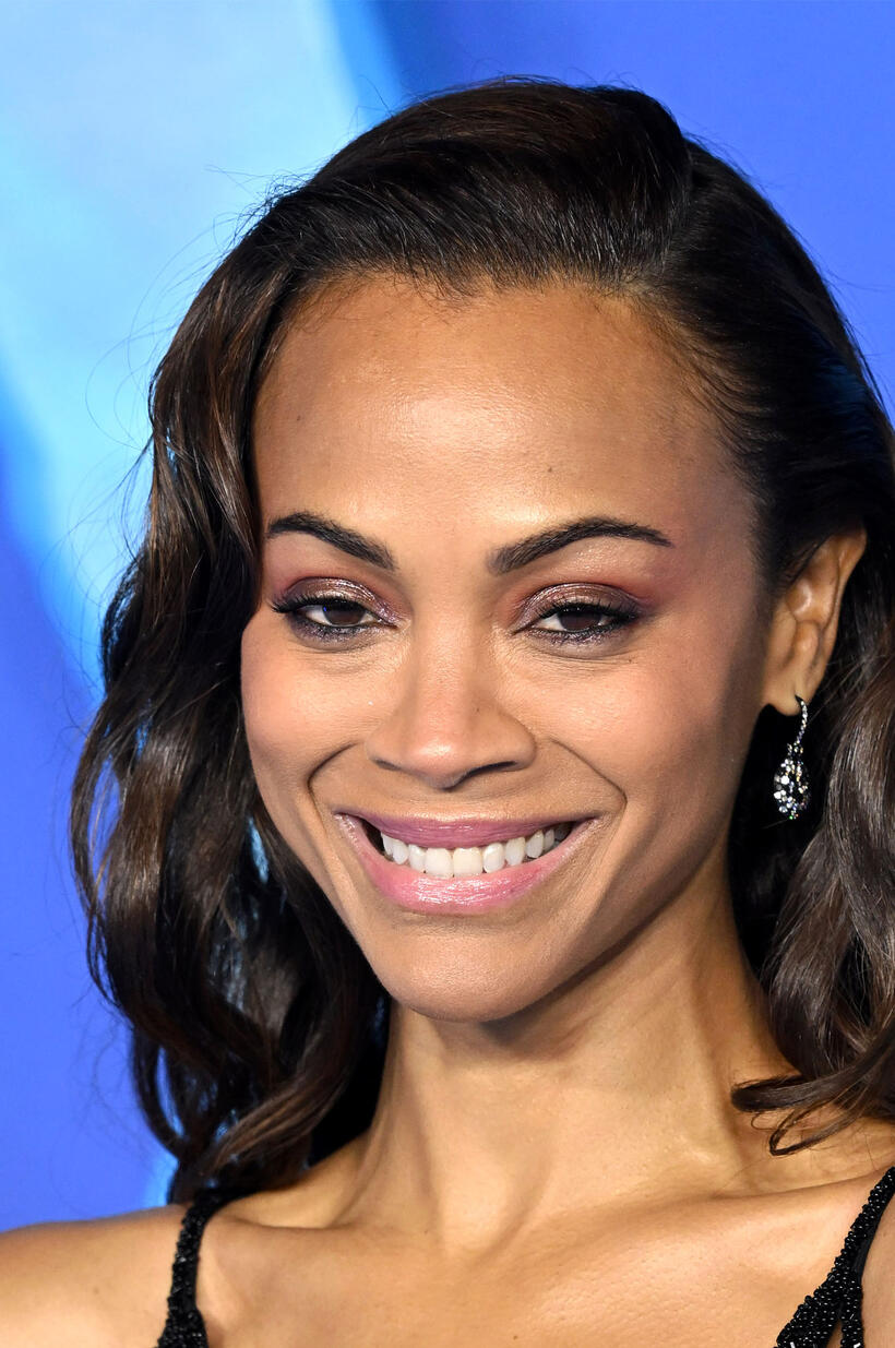 Zoe Saldana at the "Avatar: The Way of Water" world premiere in London.