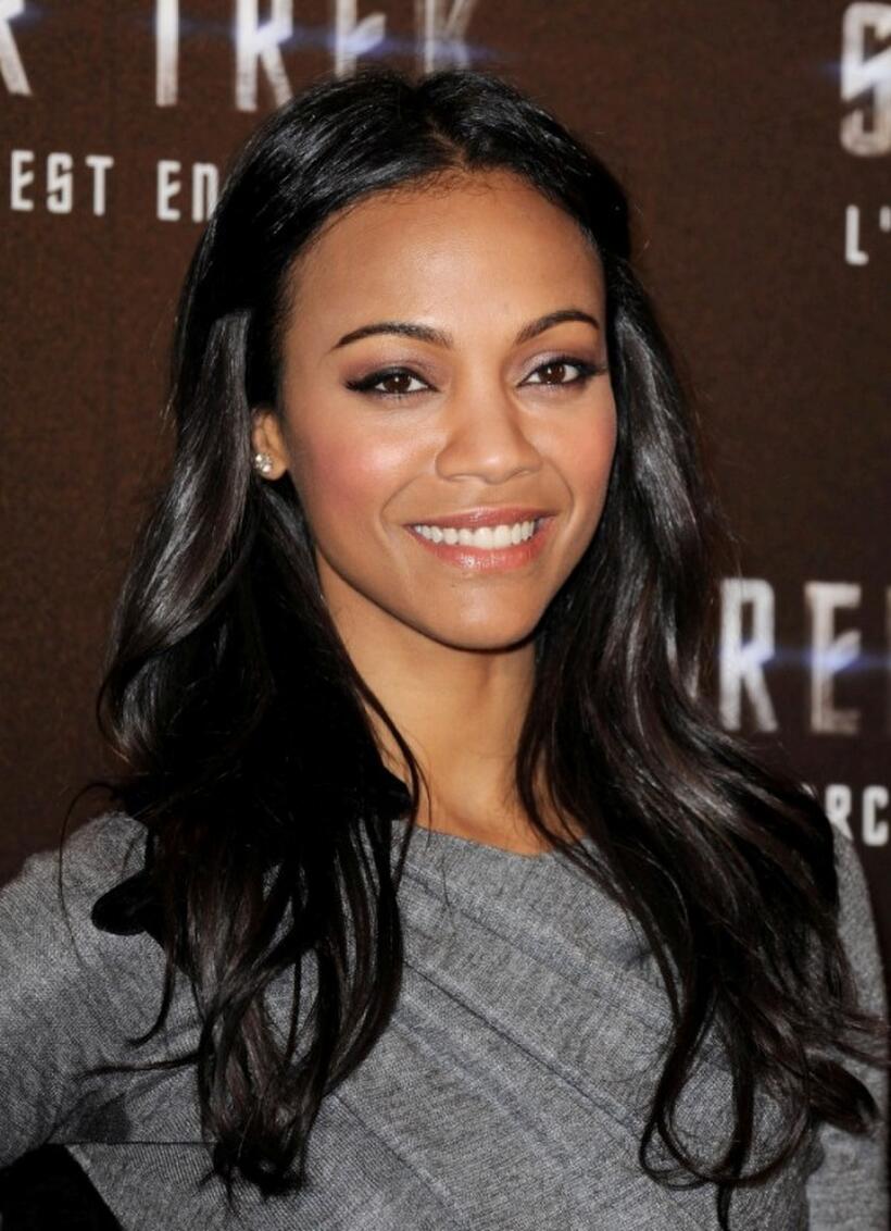 Zoe Saldana at the photocall of "Star Trek."