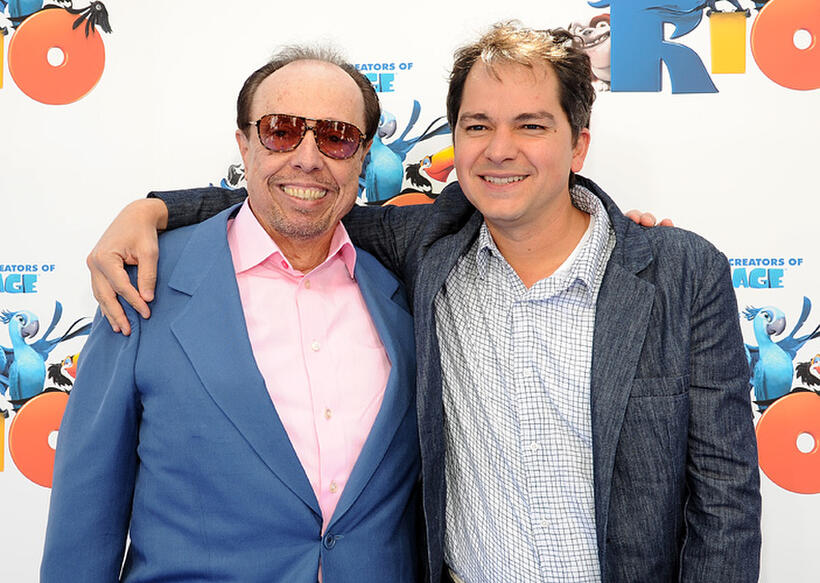 Music producer Sergio Mendes and Carlos Saldanha at the California premiere of "Rio."