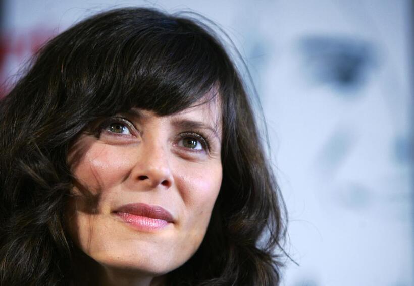Aitana Sanchez Gijon at the press conference to present Llosa's new play "La verdad de las mentiras."