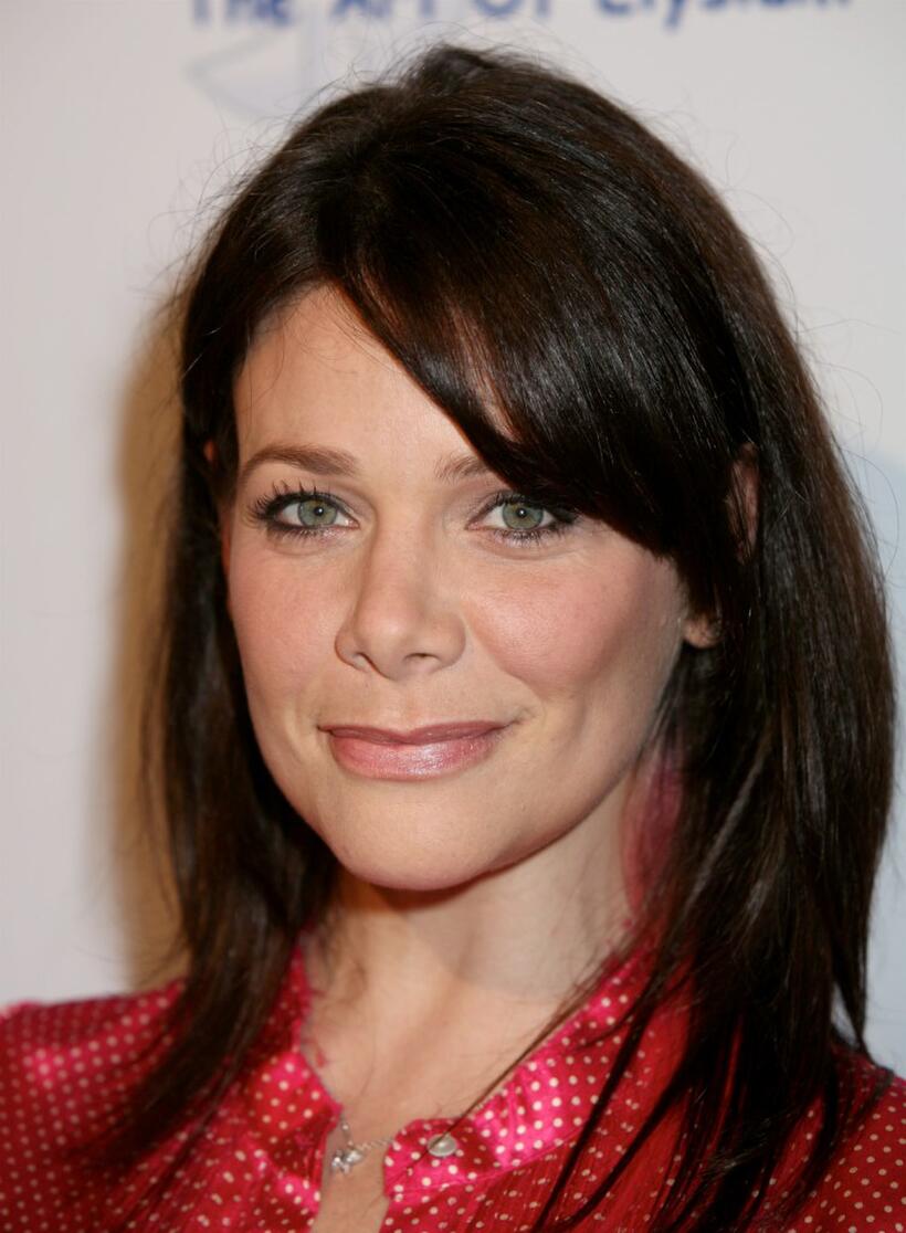 Meredith Salenger at the opening of works by artist Russell Young entitled "fame, shame and the realm of possibility."