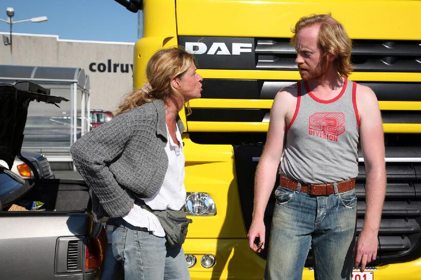 Barbara Sarafian and Jurgen Delnaet in "Moscow, Belgium."