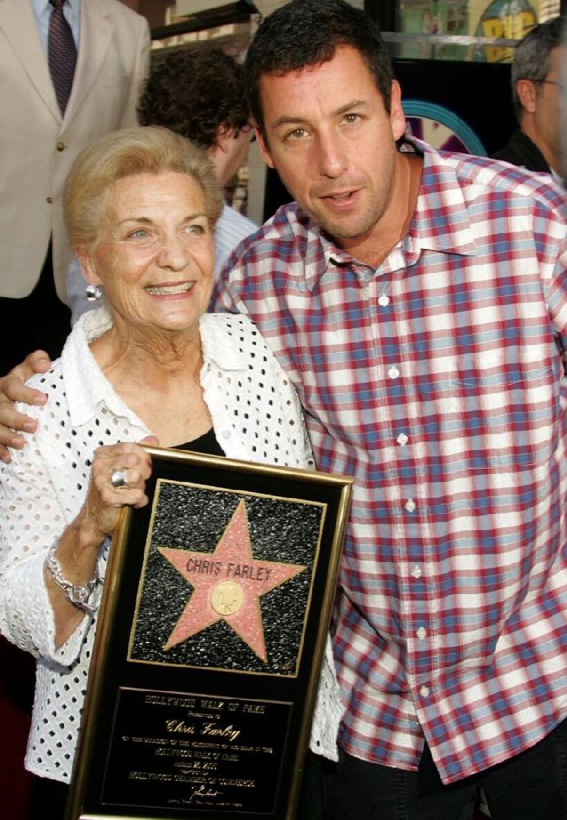 Adam Sandler and Mary Anne Farley, at the Hollywood Walk of Fame Star ceremony.