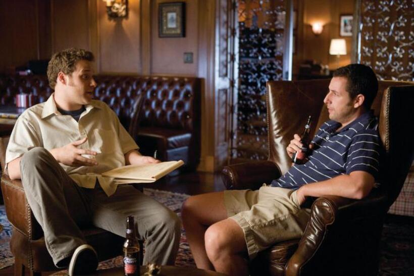 Seth Rogen as Ira and Adam Sandler as George in "Funny People."