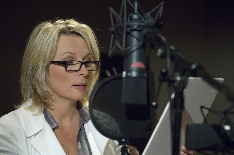 Jennifer Saunders on the set of "Coraline."