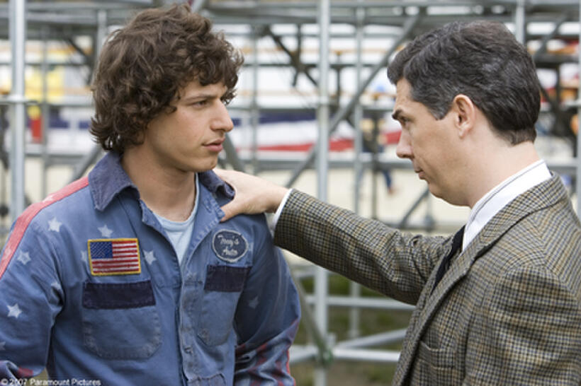 Rod Kimble (Andy Samberg) gets support in his quest for glory from Barry Pasternack (Chris Parnell) "Hot Rod."