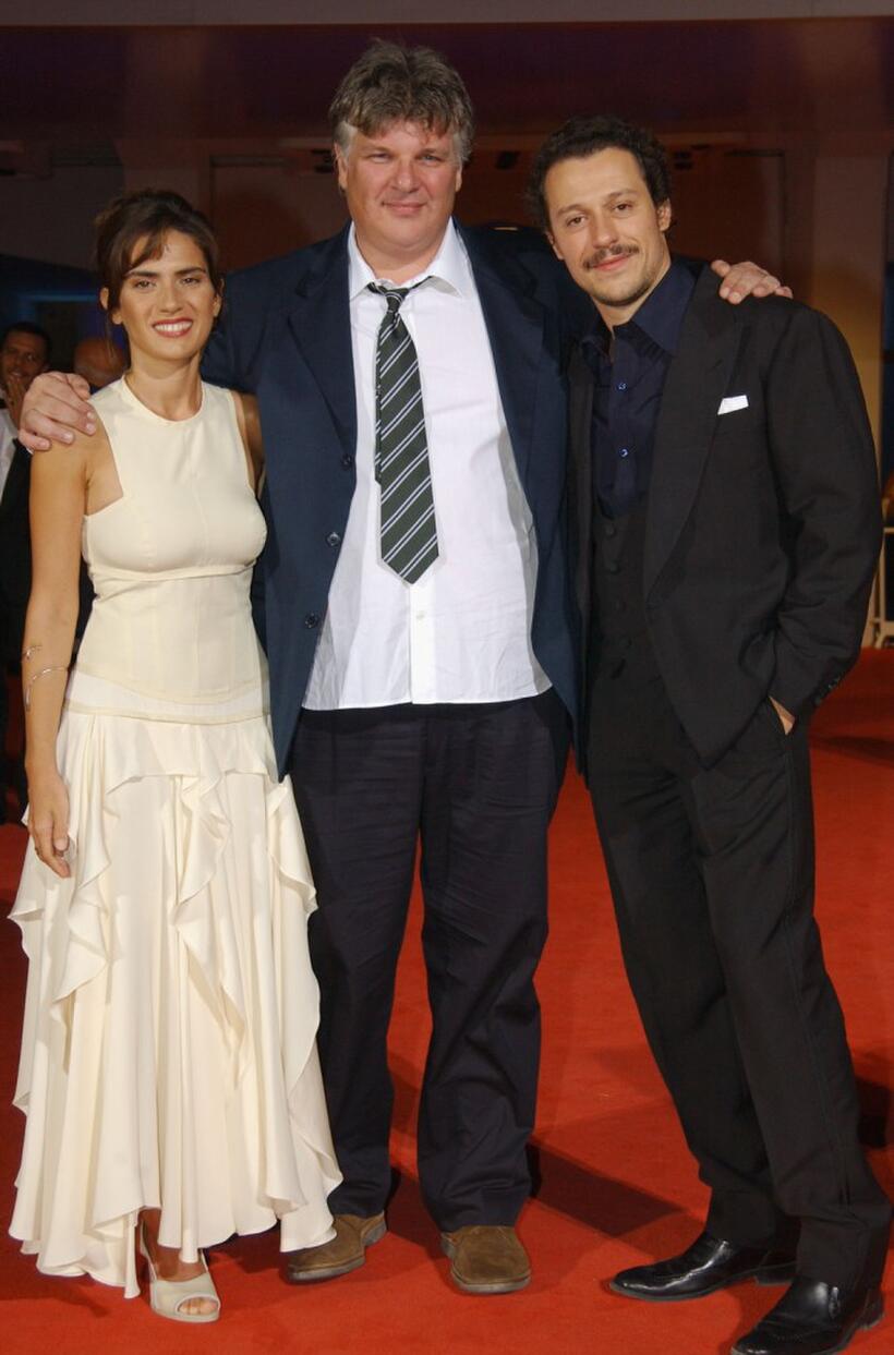 Maya Sansa, Director Carlo Mazzacurati and Stefano Accorsi at the premiere of "L'Amore Ritrovato" during the 61st Venice Film Festival.