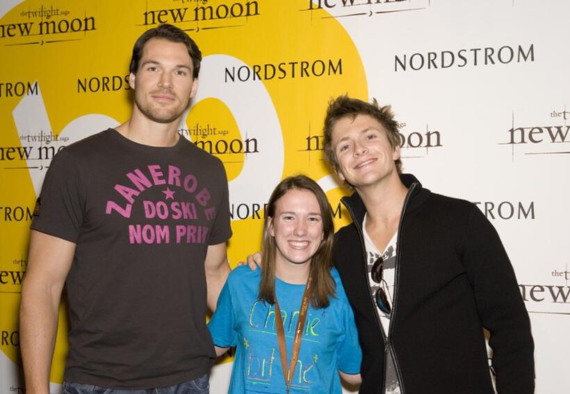 Daniel Cudmore, Guest and Charlie Bewley at the promotion of "The Twilight Saga: New Moon."