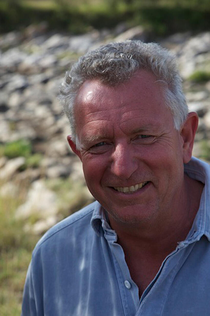 Keith Scholey on the set of "African Cats."