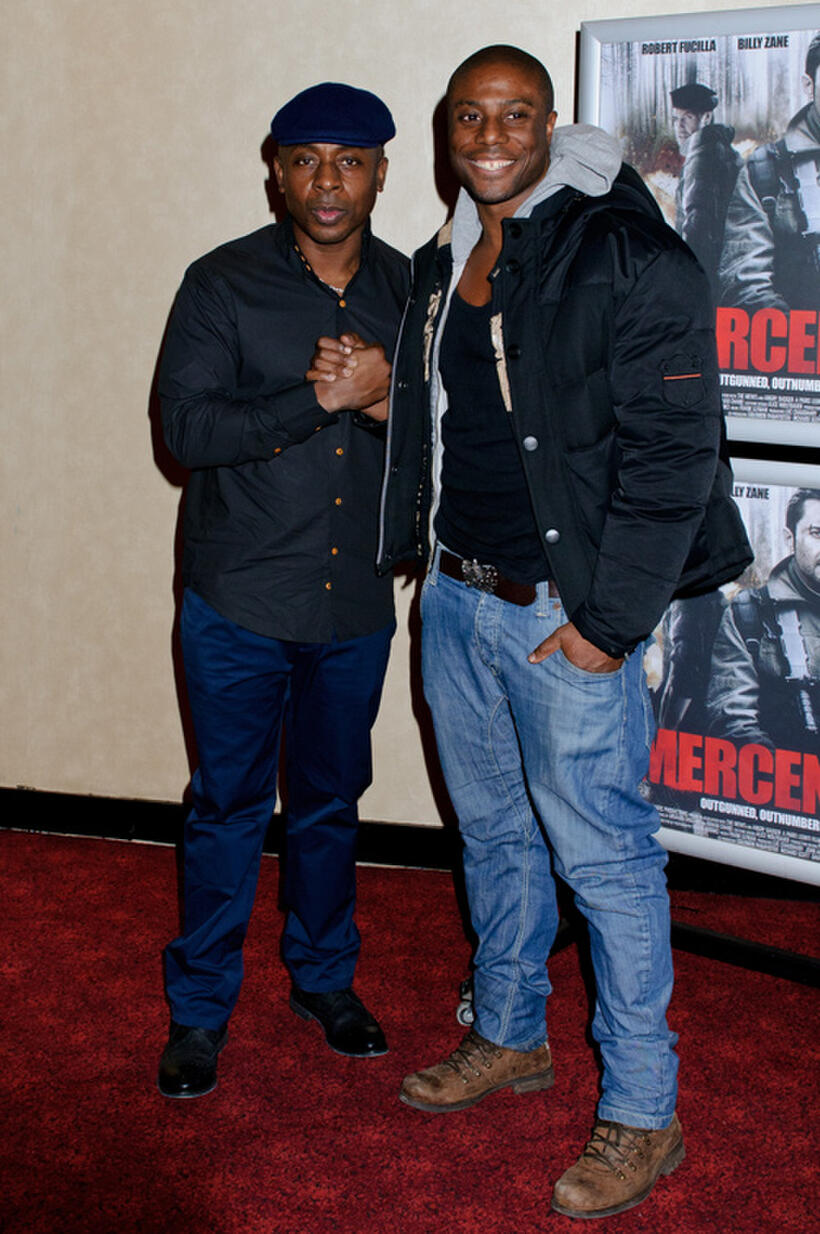 Vas Blackwood and Leo Ihenacho at the UK premiere of "Mercenaries."