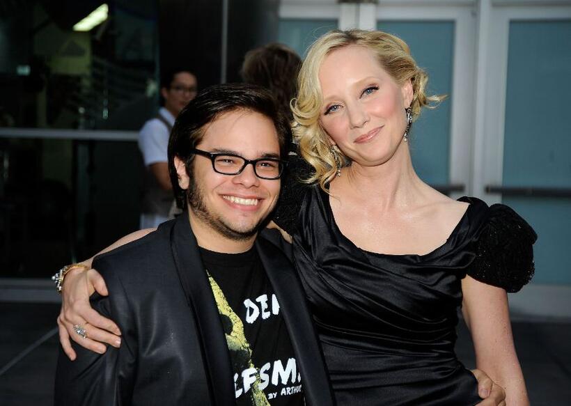 Charlie Saxton and Anne Heche at the Los Angeles screening of "Spread."