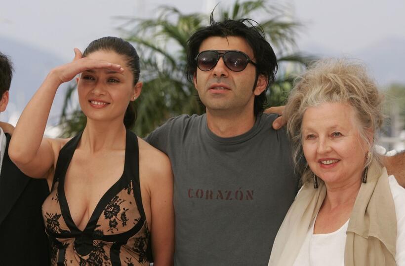 Hanna Schygulla, Nurgul Yesilcay and Fatih Akin at the photocall promoting the film "Auf Der Anderen Seite" at the Palais des Festivals during the 60th International Cannes Film Festival.
