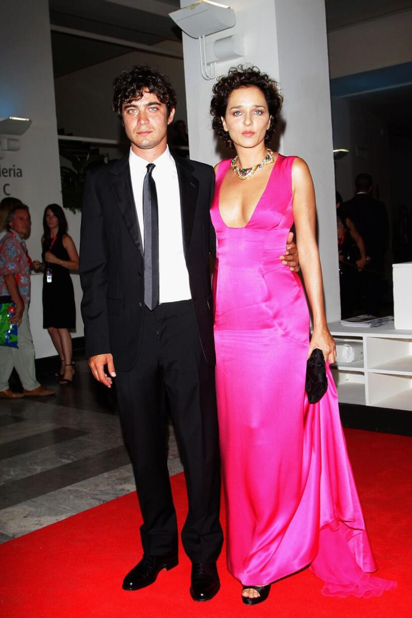 Riccardo Scamarcio and Valeria Golino at the Official Dinner during the 65th Venice Film Festival.