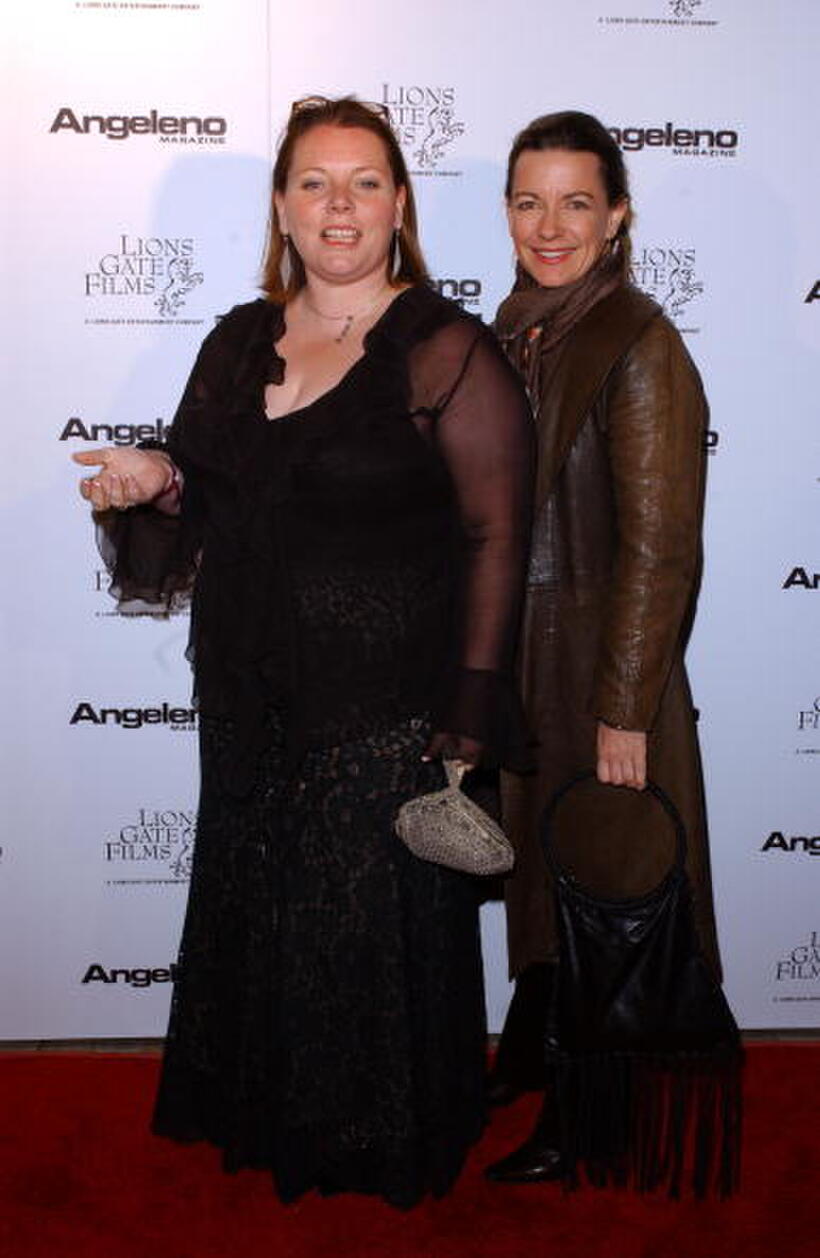 Joanna Scanlan and Laura Edwards at the Angeleno Magazine and Lion Gates pre-Oscar party.