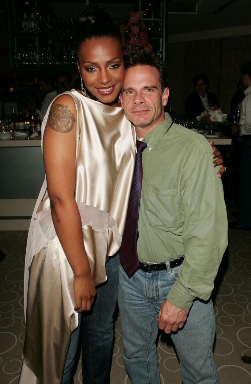 Peter Scolari and Nona Gaye at the afterparty for the premiere of "The Polar Express."
