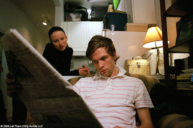 Pepper Binkley as Michelle and Brendan Sexton III as Scott in "Let Them Chirp Awhile."