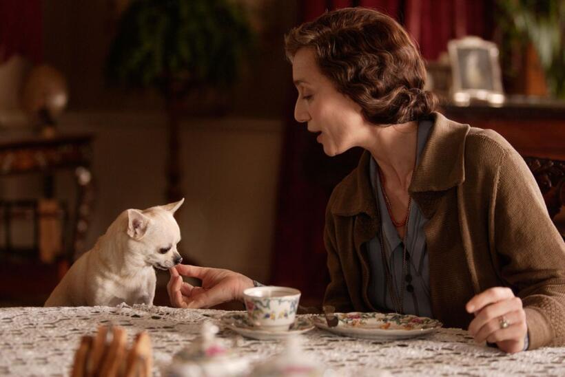 Kristin Scott Thomas as Mrs. Whittaker in "Easy Virtue."