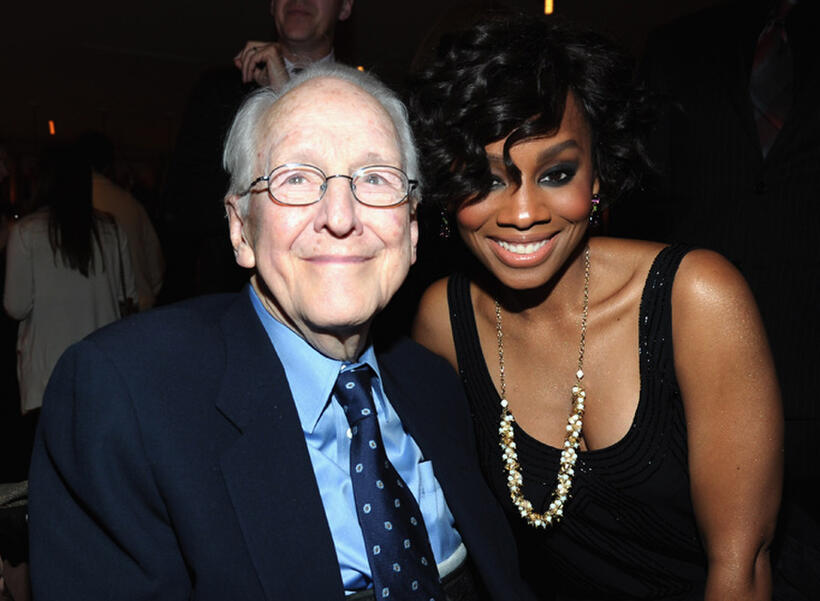 William Schallert and Anika Noni at the premiere party of "Bag of Bones" in California.
