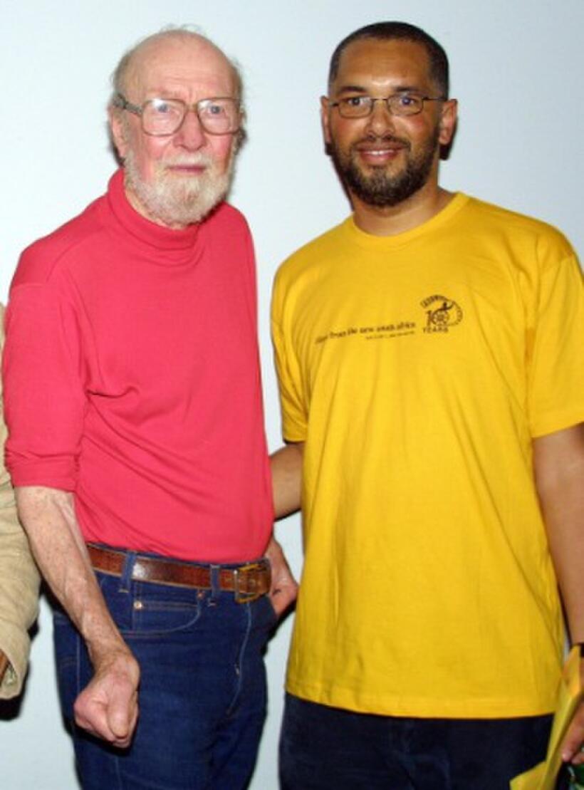 Pete Seeger and Guest at the Q & A session to announce his New Music during the premiere screening of "A Lion's Trail."