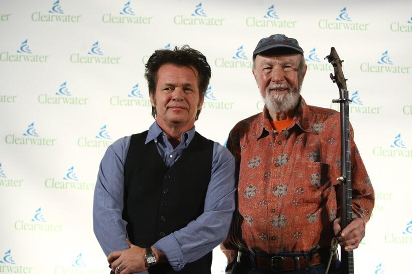 John Mellencamp and Pete Seeger at the Clearwater Benefit Concert celebrating Pete Seeger's 90th Birthday.
