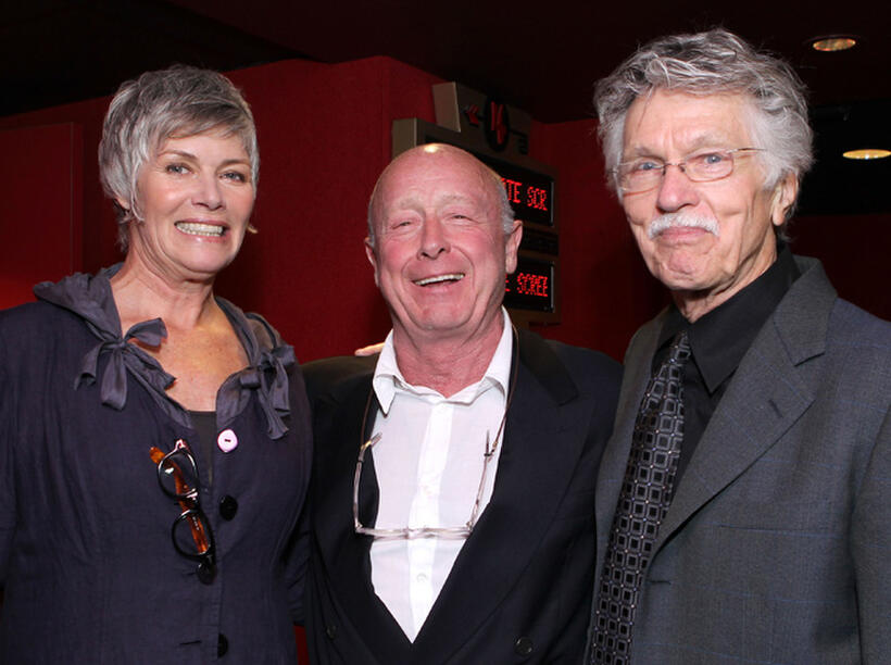 Kelly McGillis, Tony Scott and Tom Skerritt at the premiere of "Top Gun" during the A Cinematic Celebration Of Jerry Bruckheimer in California.