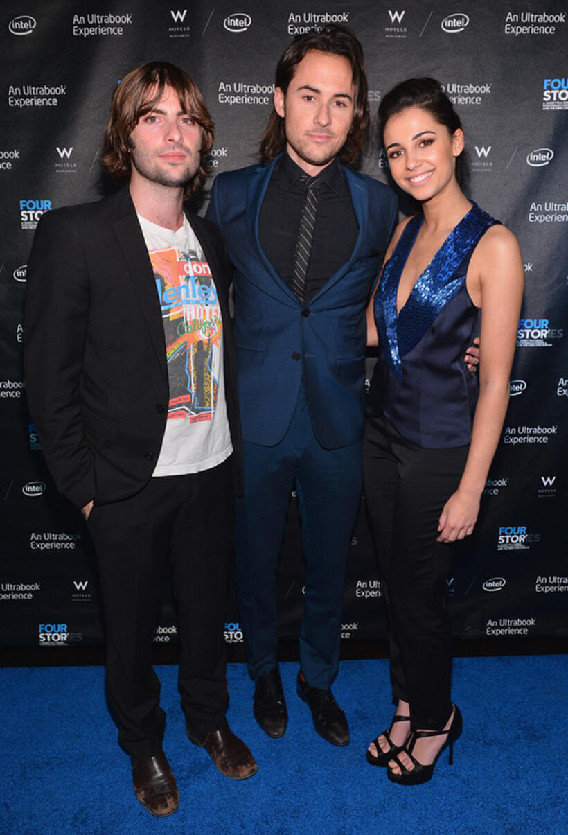 Robert Schwartzman, director Lee Toland Kreiger and Naomi Scott at the after party of the California premiere of "Four Stories."
