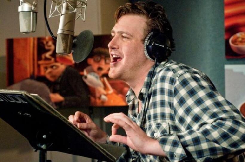 Jason Segel on the set of "Despicable Me."