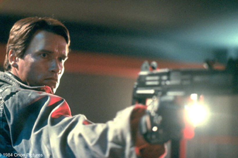 Arnold Schwarzenegger as The Terminator in ``The Terminator.''