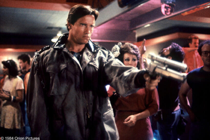 Arnold Schwarzenegger as The Terminator in ``The Terminator.''