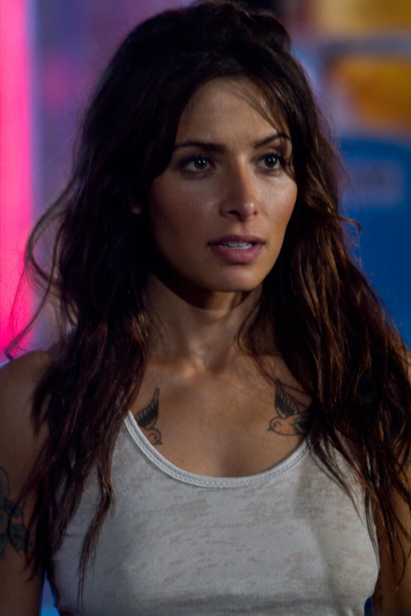 Sarah Shahi as Lisa in "Bullet To The Head."