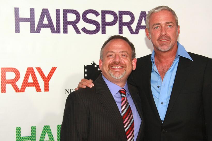 Marc Shaiman and Scott Wittman at the premiere of "Hairspray."
