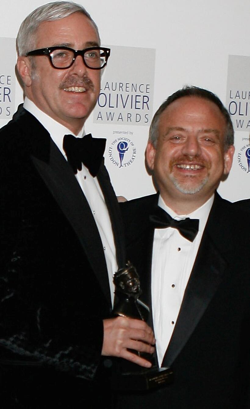 Scott Wittman and Marc Shaiman at the Laurence Olivier Awards.