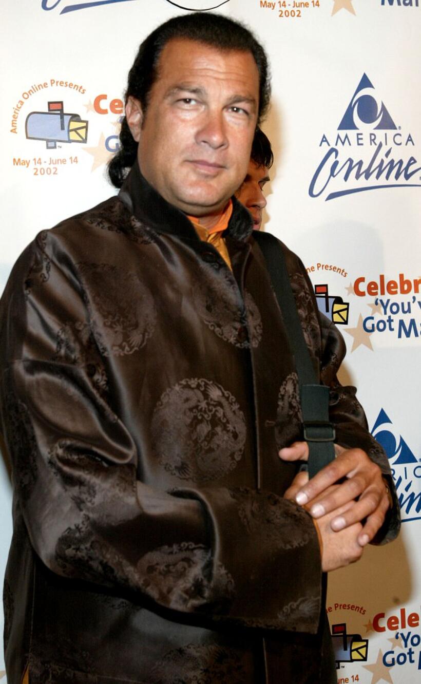 Steven Seagal at the America Online party to launch its 2002 "Celebrity You' ve Got Mail" campaign.