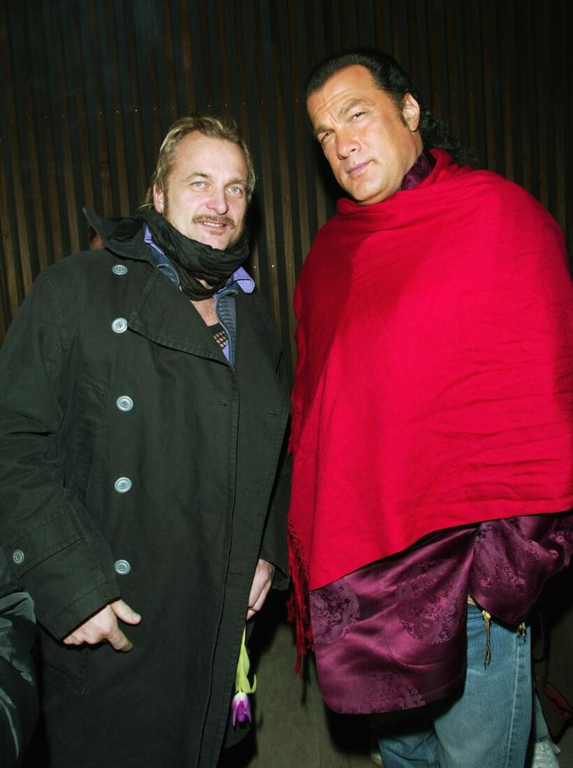 Johan Lindeberg and Steven Seagal at the launch party of Victoria's Secret limited edition "Sexy" book.