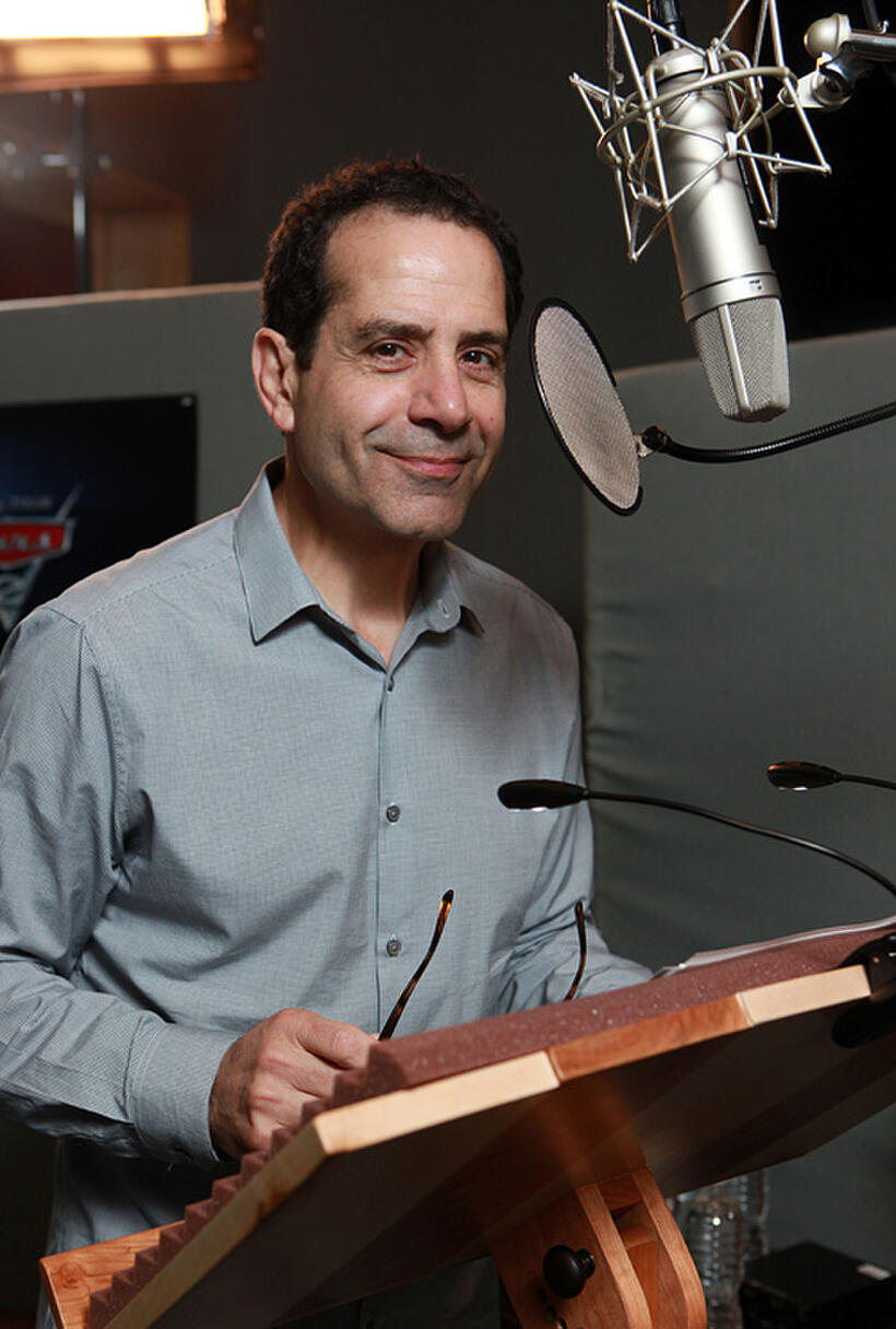 Tony Shalhoub on the set of "Cars 2."