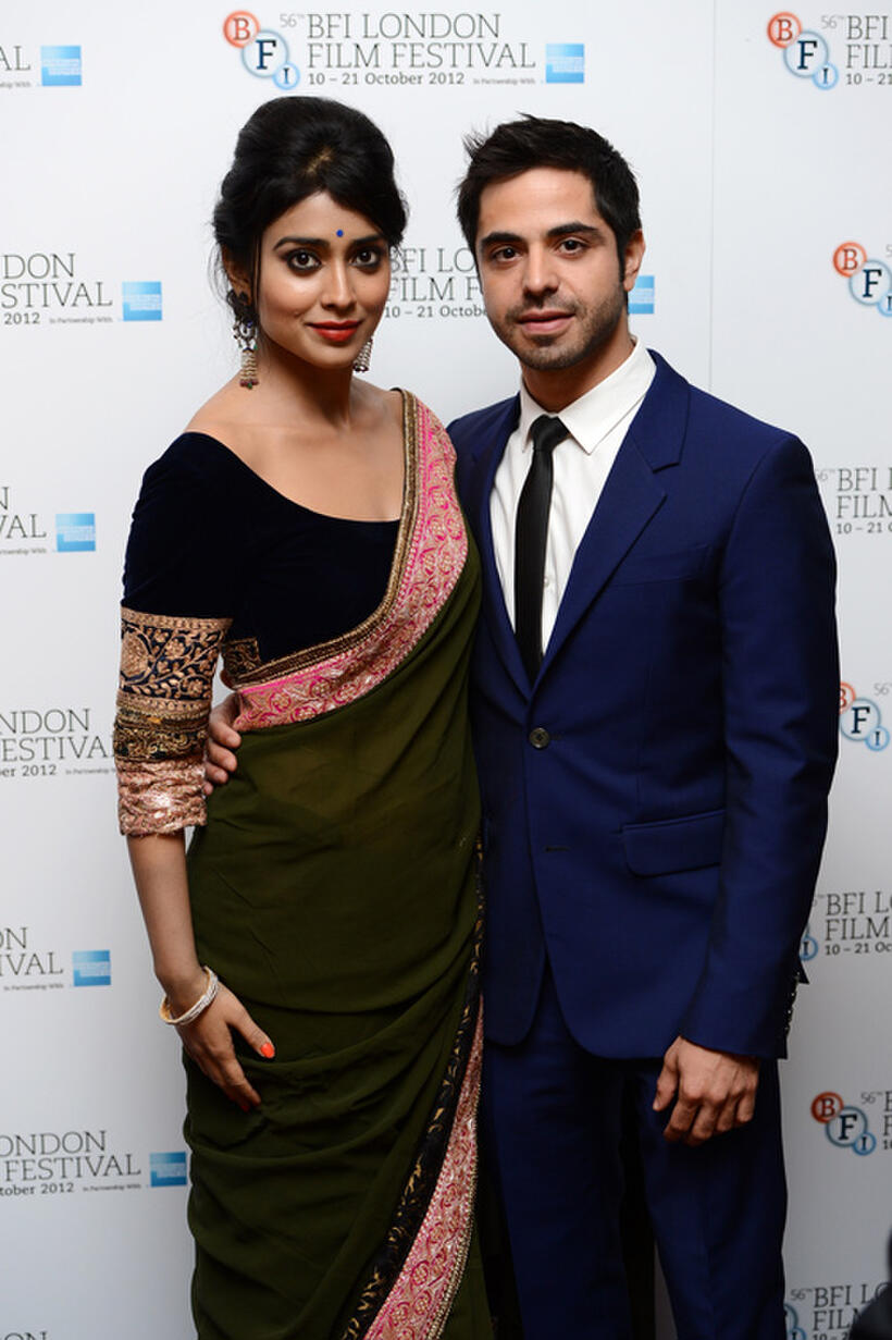 Shriya Saran and Satya Bhabha at the premiere of "Midnight's Children" during the 56th BFI London Film Festival.