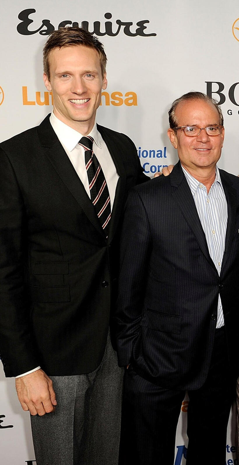 Teddy Sears and Esquire Magazine associate publisher Stephen Jacoby at the Grand Opening of Esquire House LA to benefit International Medical Corps in California.