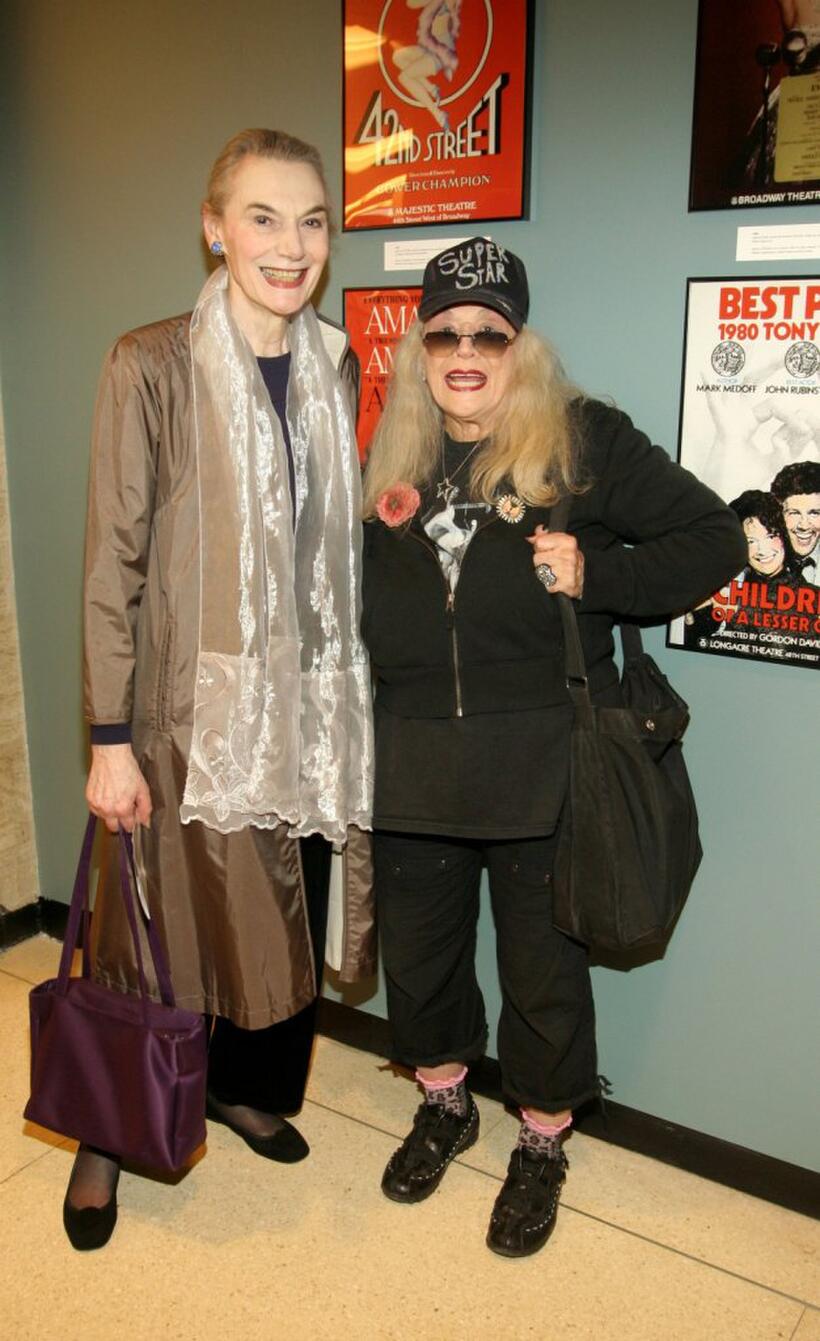Marian Seldes and Sylvia Miles at the American Theater Wing's presentation of the 60 Years of Tony Excellence Awards.