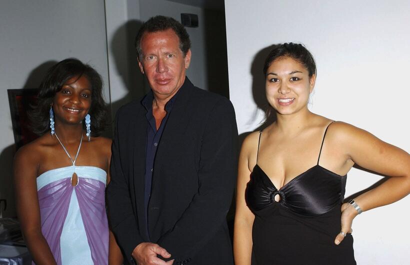 Producer Natasha Turner, Garry Shandling and Producer Julia Zolinsky at the reception of Edgemar Center For The Arts Annual Fundraiser.